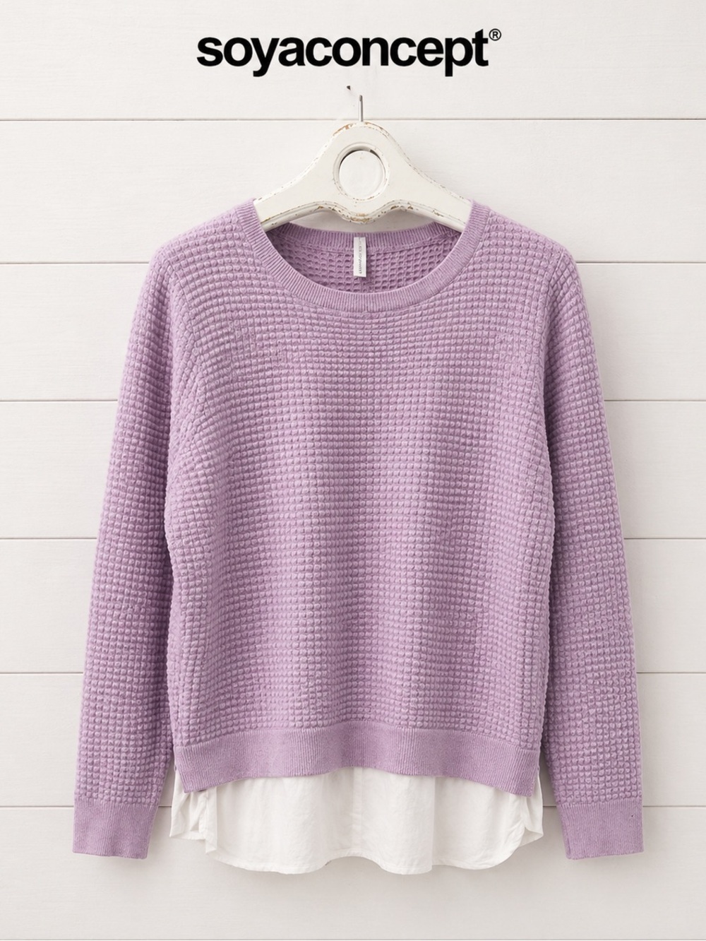 SOYACONCEPT – Lavender Textured Knit Sweater L